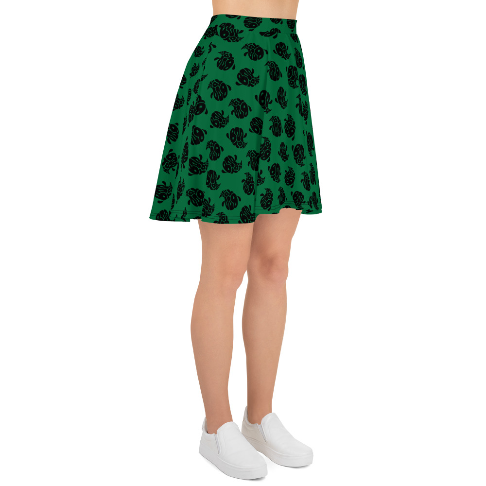 Download Boo To You Skater Skirt | Black On Green - Tokyo To Anaheim